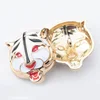 white enamel gold shank decorative metal animal tiger buttons for clothes