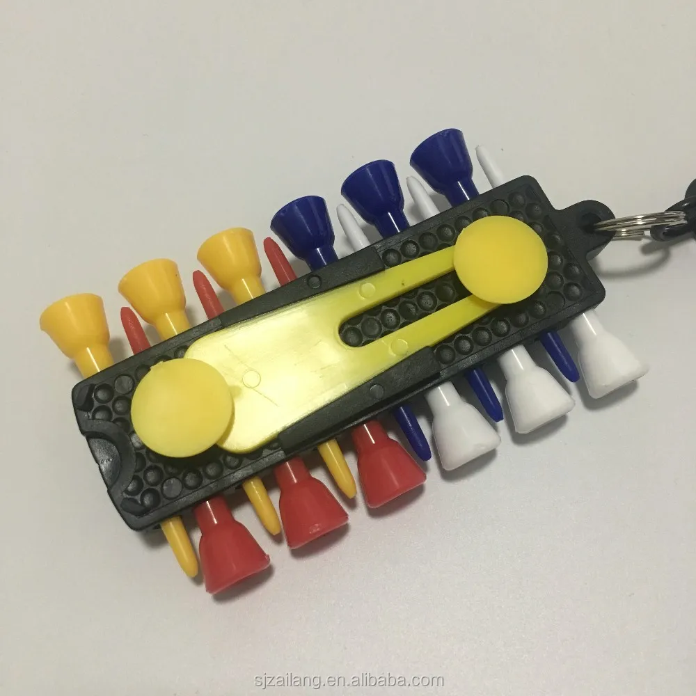 Portable Golf Tee Caddy Keeper 12 Tees 2 Ball Markers Divot Tool Pencil