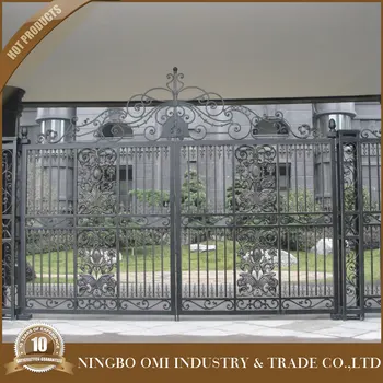 Luxury Wrought Iron Garden Door Outdoor Courtyard Gate Iron Craft Main Gate Double Security Gates Buy Steel Security Door Square Top Entrance Iron