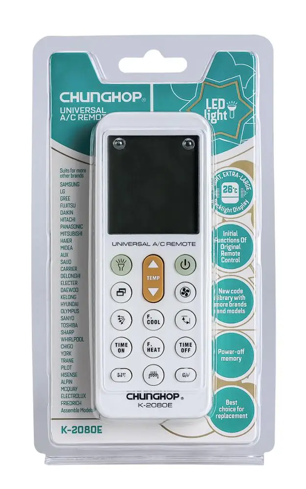 Chunghop K2080e A/c Remote Control Led Display Universal Air