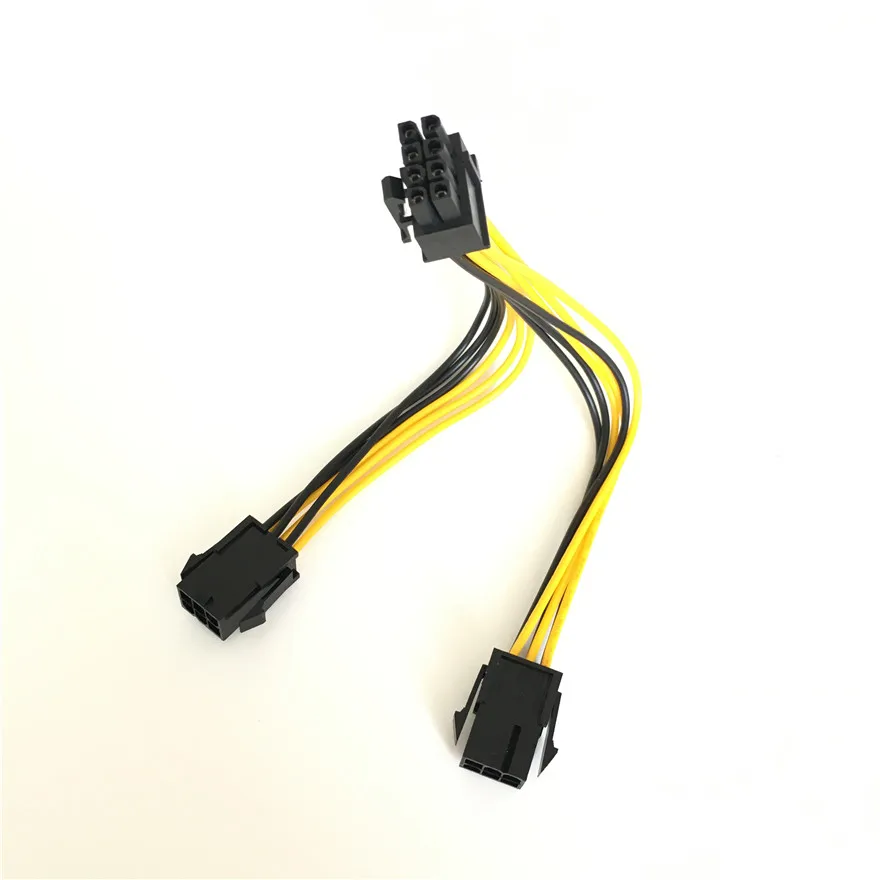 GPU Molex 8 pin (6+2) PCI Express male to 2 x Dual PCIe 6 pin Female Graphics Video Card PCI-E VGA Splitter Hub Power Cable