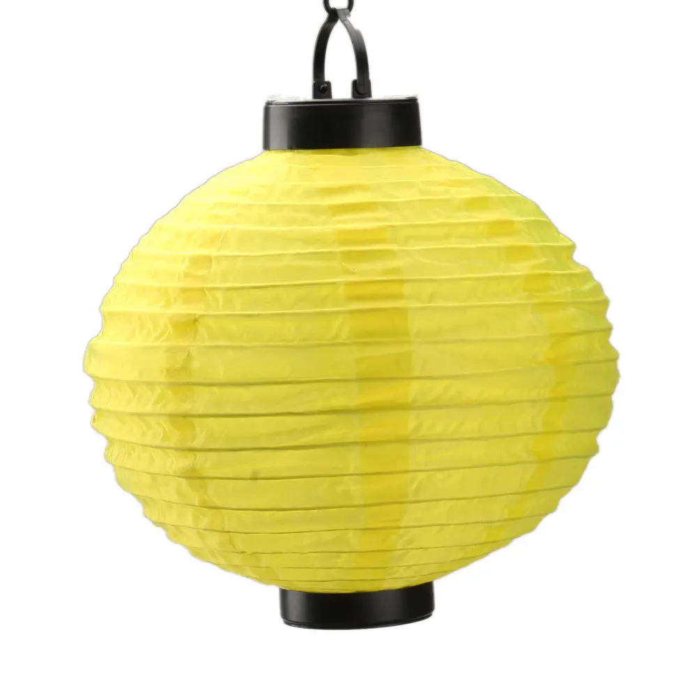 New 10 Automatic Charging Solar Chinese Round Cloth Paper New 10 Automatic Charging Solar Chinese Round Cloth Paper Lantern Light Lamps Yellow Home Garden Party Wedding Decoration In Price On