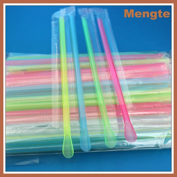Disposable Plastic Drinking Spoon Straws/plastic Drinking Straws With