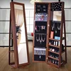 360 Degree Free-standing Modern Floor Standing Rotating Mirror Jewelry Cabinet