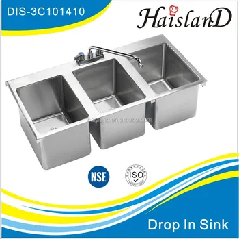 Nsf Approval Stainless Steel Commercial Three Tub Drop In Sink Buy Nsf Approval Stainless Steel Commercial Two Tub Drop In Sink Industrial Stainless