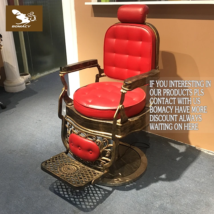 Bomacy Cheap Price Red Vintage Antique Classic Barber Chair Luxury