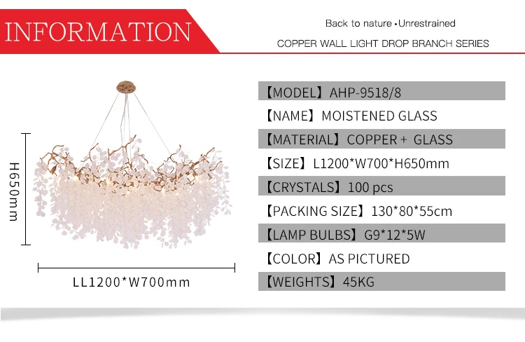 Modern living room lighting chandelier villa elegant decorative dining chandelier