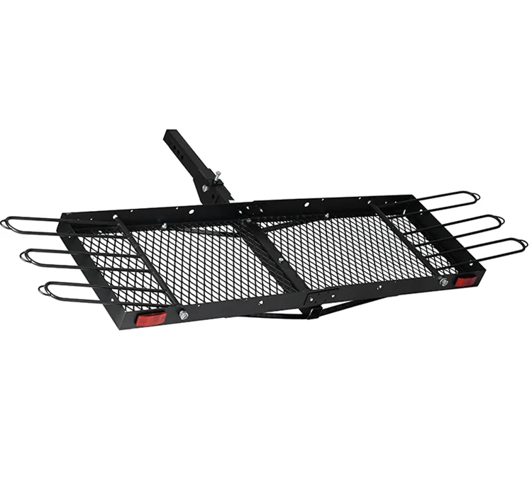 Folding Cargo Carrier Hitch Mount Basket Extrathick Steel Constructed