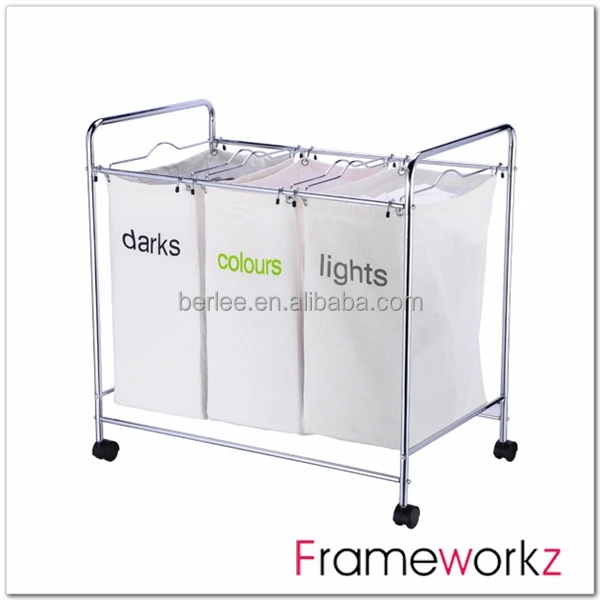 Metal Chrome Plate Laundry Baskets With Wheels Hamper Metal Chrome Plate Laundry Baskets With Wheels Hamper Sorter