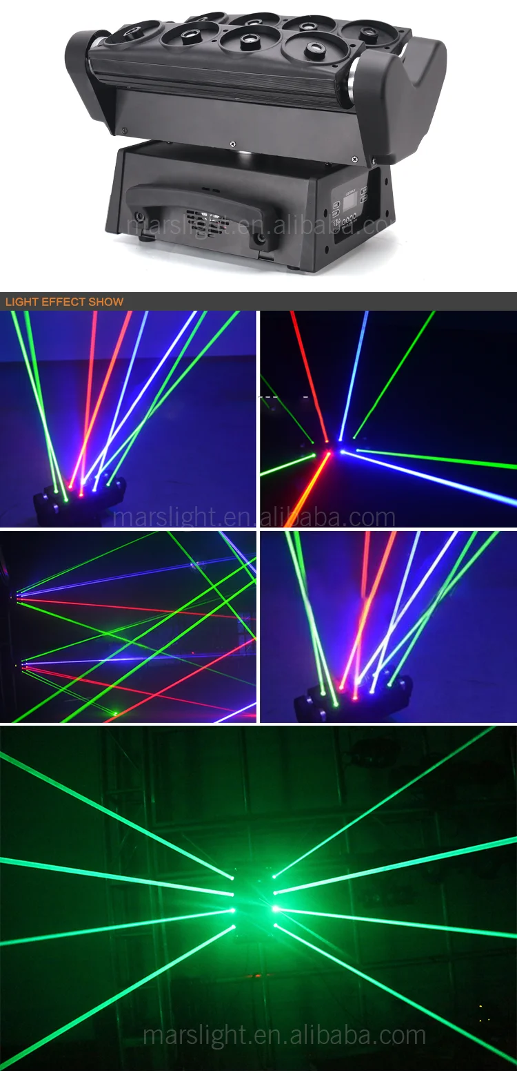 8 Lens Spider Laser Wide Moving Head Spider Moving Head Light Beam