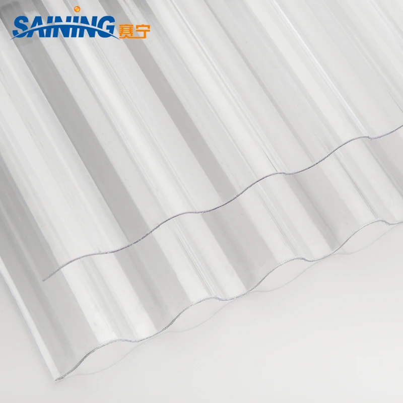 
0.7mm-4mm 100% bayer Raw material UV blocking polycarbonate used corrugated roof sheet 