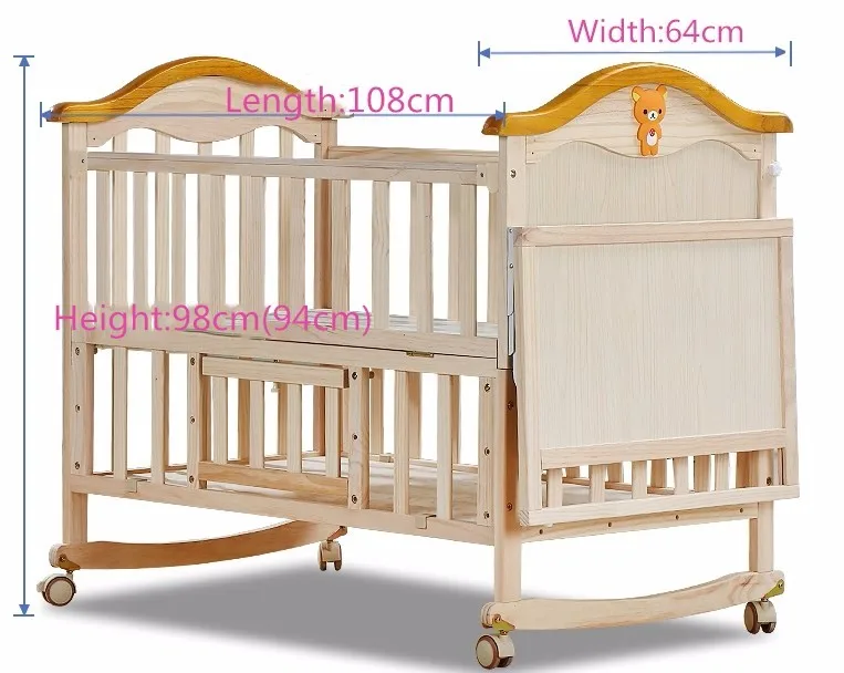 European Standard Furniture Wooden Child Bed Travel Cot Playpen Baby