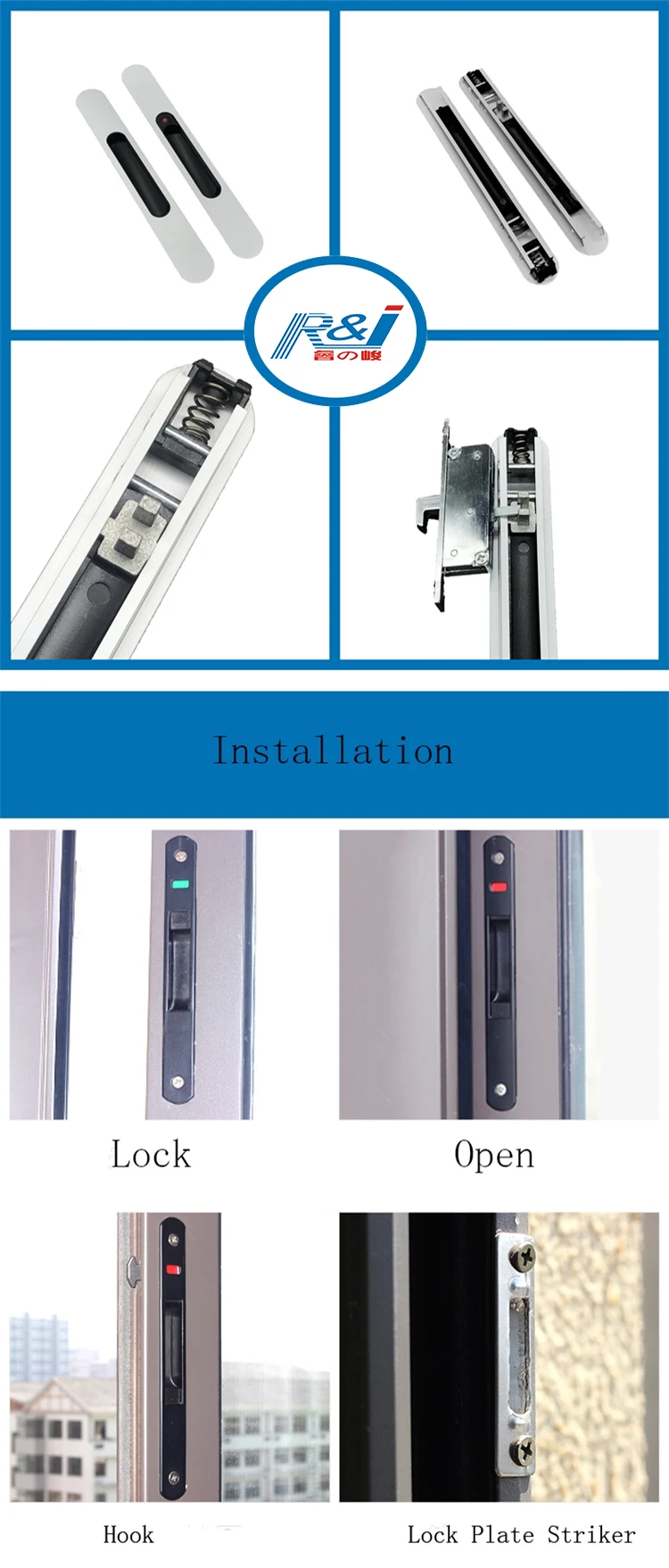 Aluminum Accessories Sliding Window Lock For Sliding Door And Window