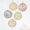 Modern Designer Copper Pendant Light Etch Web Brass Ceiling Lamp Fixture Hot silver gold art Home Decor Lighting