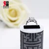 18k white gold new design two tapered baguette one cushion forever moissanite ring