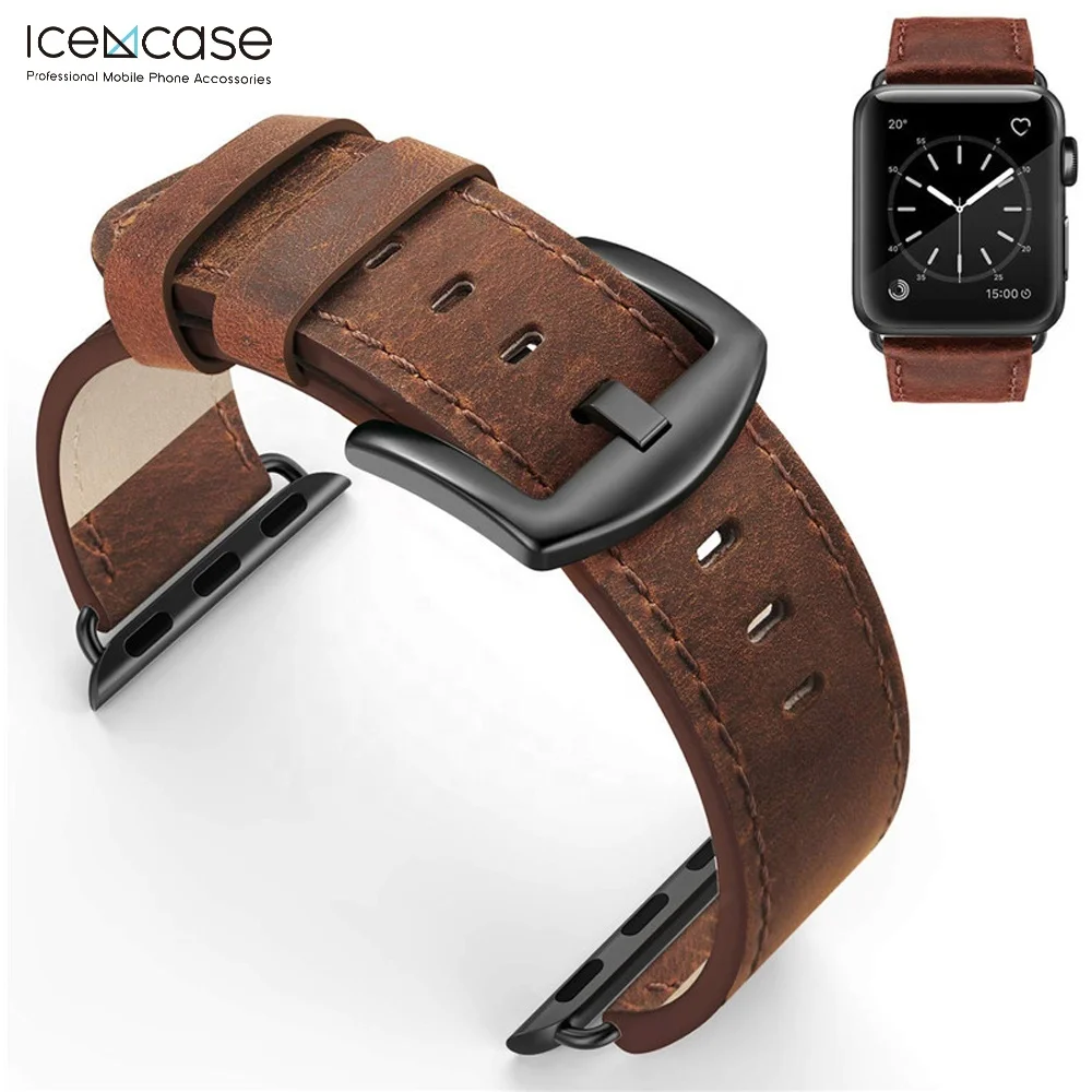 Retro Leather Vintage Design Band for Apple watch series 4 3 2 1
