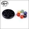 7 color magic healing sphere with black tourmaline stand chakra ball therapy set