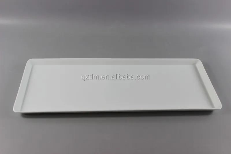 15" White Melamine Rectangle tray 39X15CM