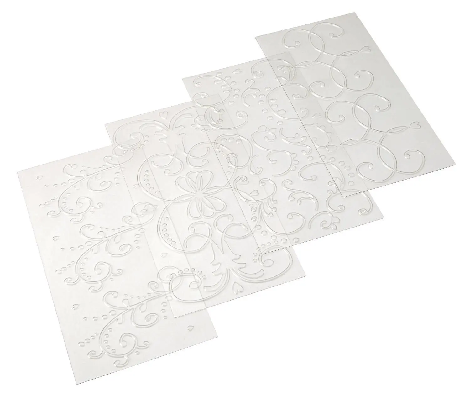 Generic YanHong-US3-151027-153 8yh2518yh Mat Set Clear 4-Piece Classic nt Imprint Cake Boss Cake Boss Fondant Imprint 4-Piece Decorating Tools corating Baking Mat Set Clear
