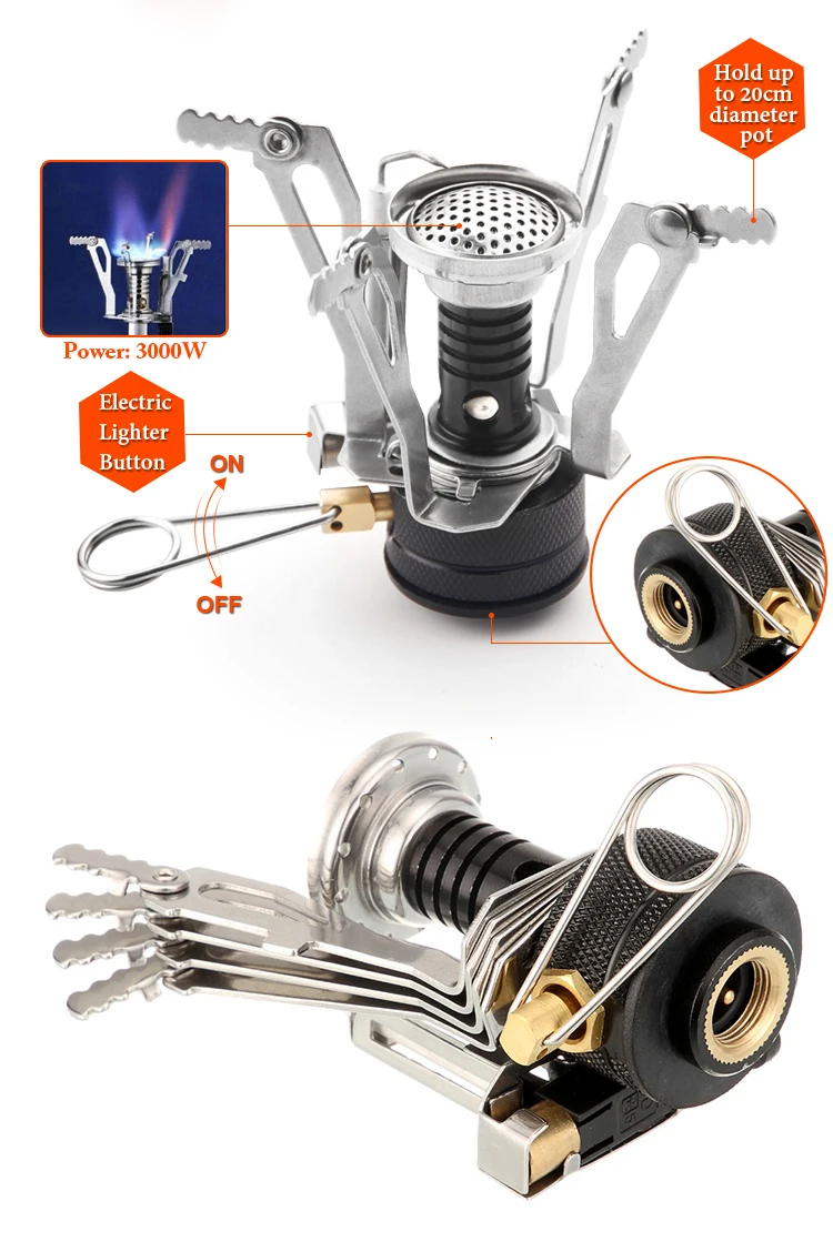 Outdoor Gas Stove Camping Gas Burner Folding Electronic Stove Hiking Portable Foldable Split