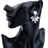ed00997b Elegant Jewelry Design Wholesale Fashion Women Silver Crystal Leaf Earring Stud