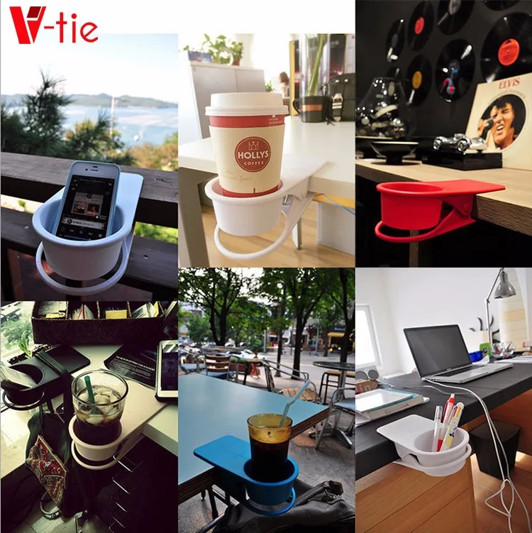 Office Desk Accessories Cup Holder Clip Table Desk Coffee Cup Holder