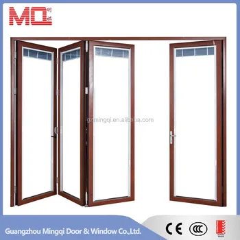 Aluminium Double Tempered Glass Folding Door With Fly Screen Buy Interior Glass Doors Interior Glass Doors Aluminum Frame Glass Door Product On