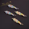 Nice leaf shaped inlaid drill hairpin delicate alloy hair clip hair decoration for girls