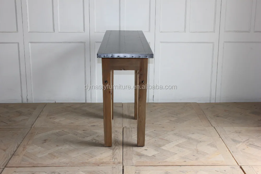 Vintage Furniture Console Table With Zinc Top Vintage Furniture Console Table With Zinc Top