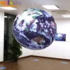 Hanging inflatable led earth globe astronaut planets ball for exhibition
