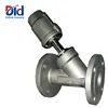 stainless steel flange type pneumatic angle seat valve