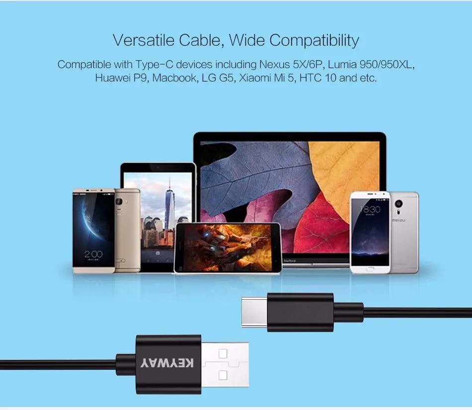 2017 NEW Arrival 1M USB Type-C Cable USB 3.0 3.1 Type C Data Cable for Samsung S8 S8 plus - ANKUX.COM