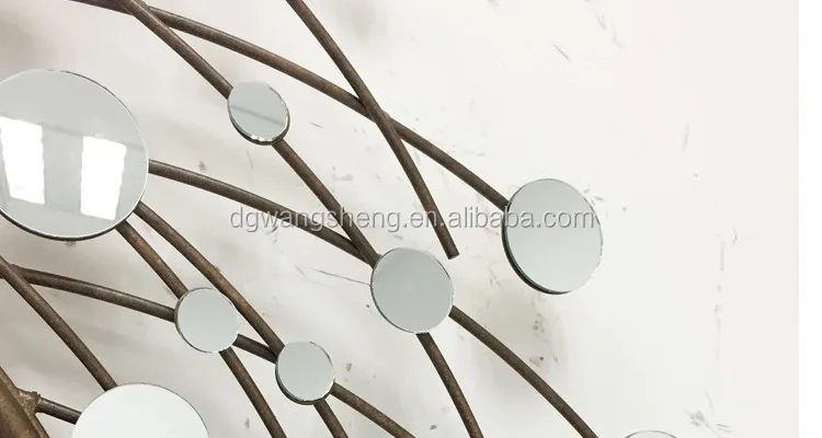 Espejo De Pared De Hierro Forjado Con Forma De Sol,Metálico,Nuevo