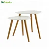 Wood modern no tool sofa table 2 pieces nesting tables cheap end table round high glossy paint living room furniture