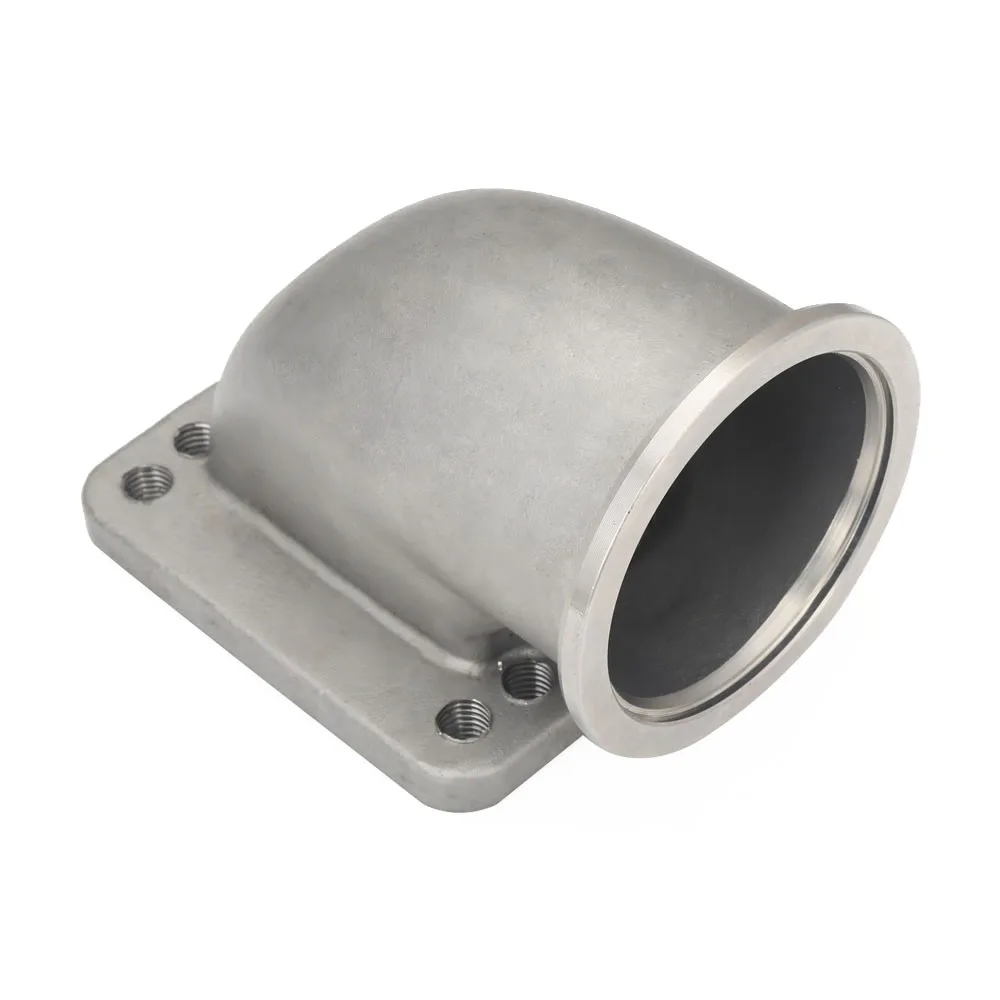 ECCPP 3 Vband 90 Degree Cast Turbo Elbow Adapter Flange 304 Stainless Steel for T4 Turbocharger 