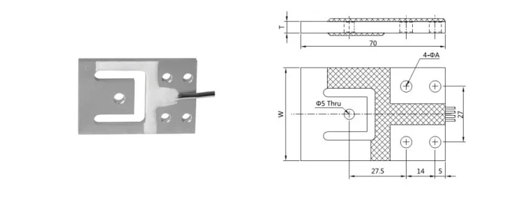GPB200 300kg 600kg Planar beam low profile load cells
