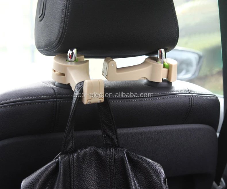 2 In 1 Car Headrest Hook With Phone Holder Seat Back Hanger For Bag