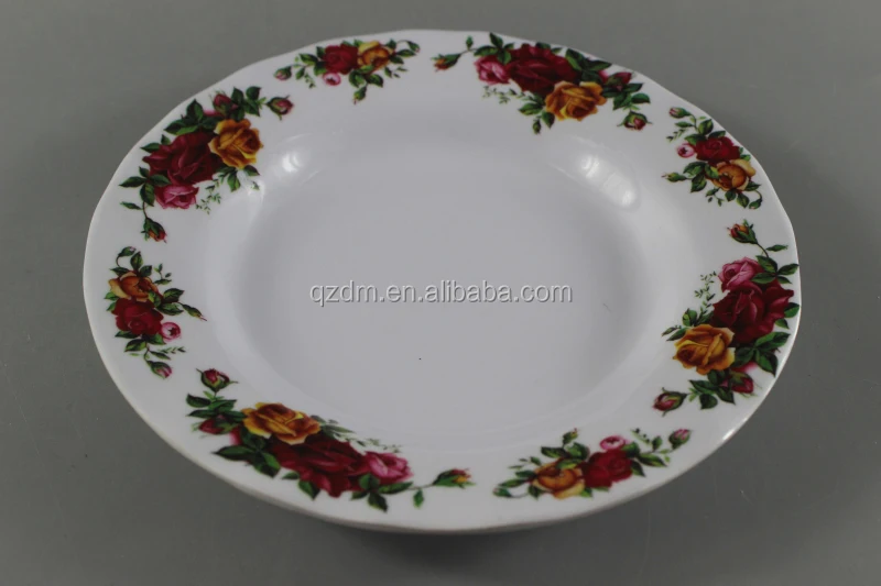 Flower Print Melamine Soup Dinner Pate 8inch