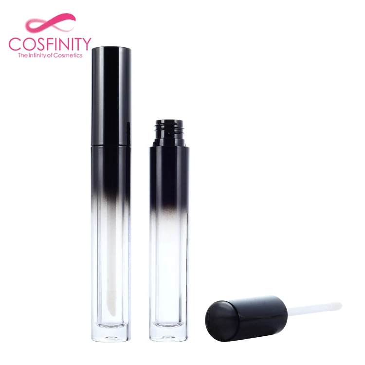 plastic empty lip gloss bullets,modern round transparent lipstick bottle packaging 
