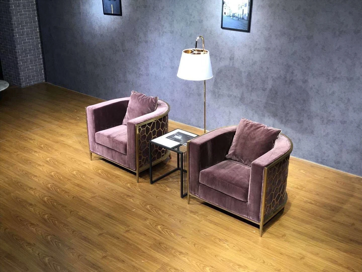 European Style High Class Sofa Set Golden Stainless Steel Luxury Design