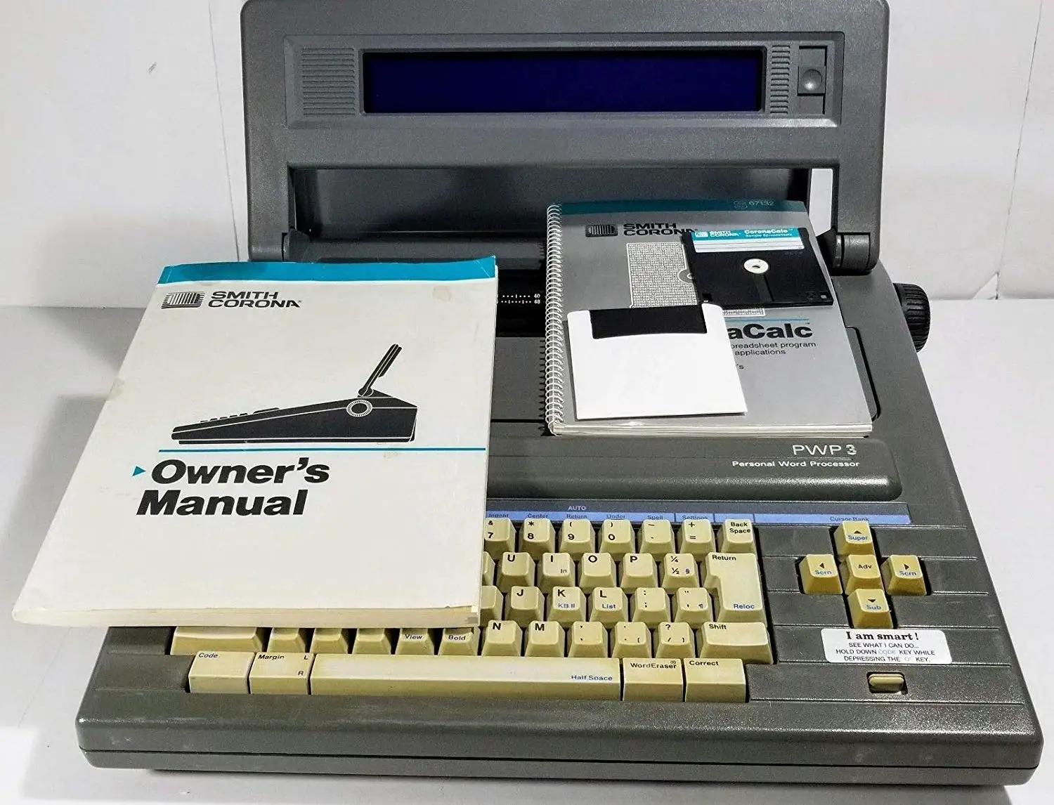 Smith Corona Vintage PWP3 Word Processor Electric Typewriter with Original Manual PWP3 Word Processor Electric Typewriter