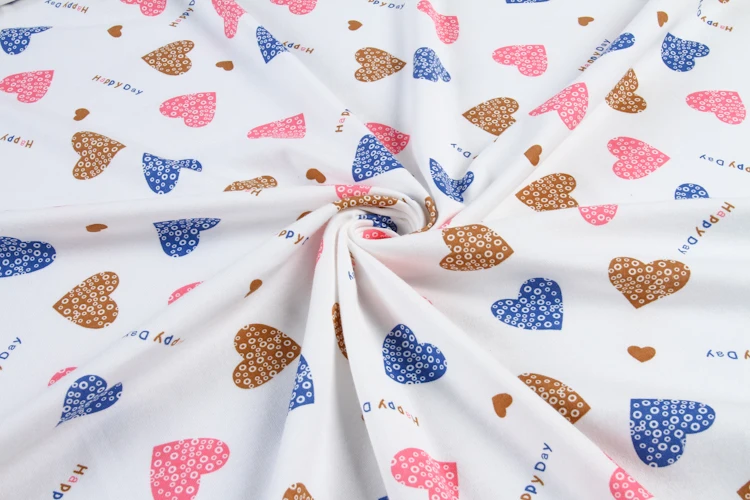 Soft Touch Printed Baby Cotton Interlock 100 Cotton Knitted Fabric