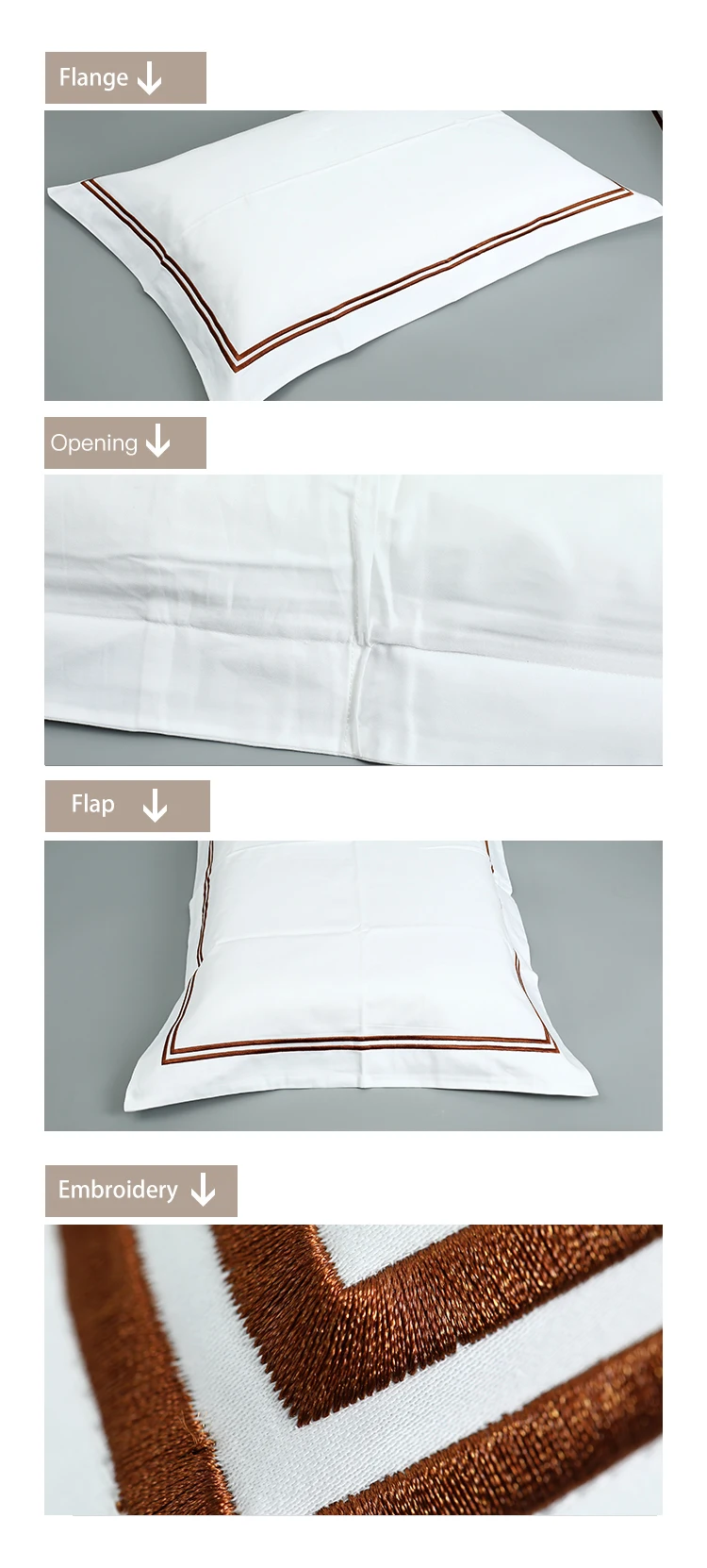 Luxury Embroidery Design Pillow Case Pillowsham