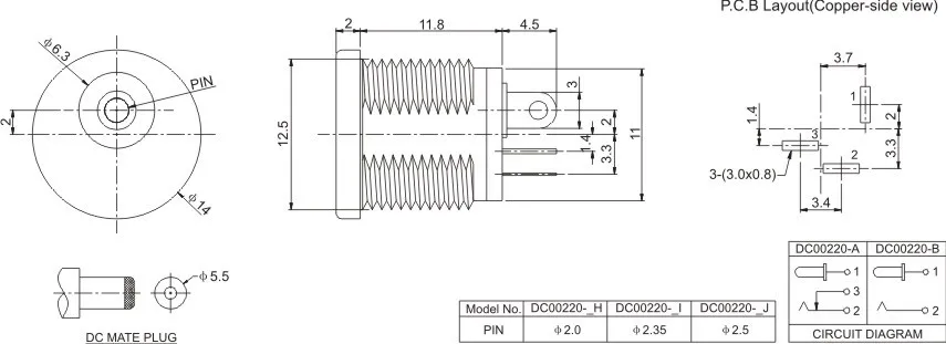electrical plug panel round dc audio power jacks female connectors