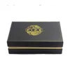 Custom printed hard cardboard black paper gift box