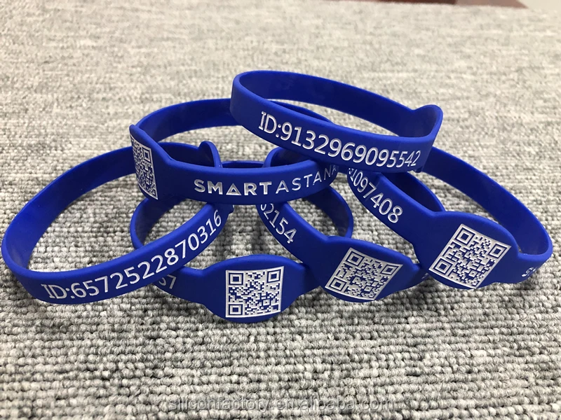 Personalized Cheap Identification Qr Code Armband Silicone Bracelet For