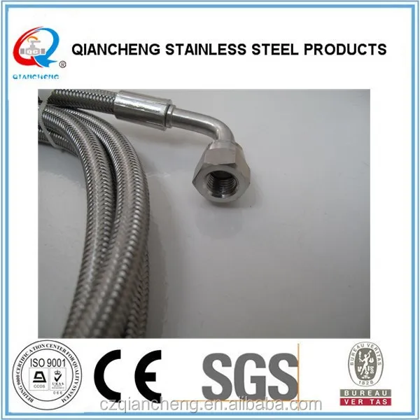 High Pressure Stainless Steel Braided Ptfe Fuel Line Oil Gas Hose Buy