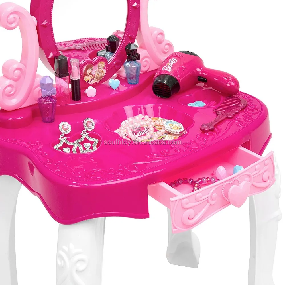 Kids Pretend Play Vanity Beauty Play Kit Castle Dressing Makeup Table