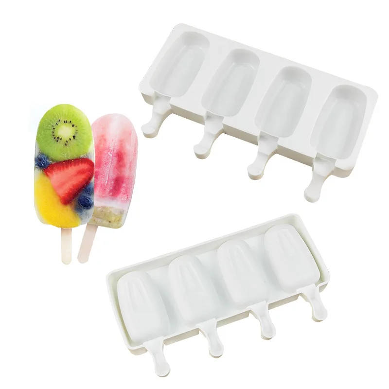 4cavity Mini Oval Ice Cream Mousse Cake Silicone Mold French Dessert