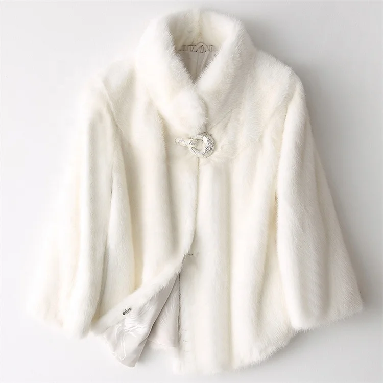 Russian Winter Women Short Jacket Hot Sale Genuine Mink Fur Coat